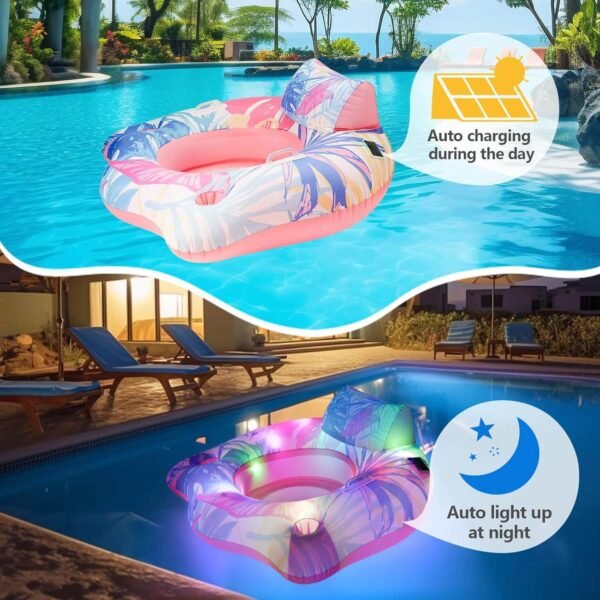 Tropical Printed Chair Pool Floats With Light 2