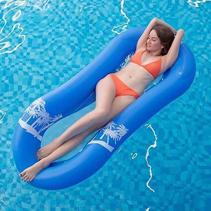 Blue Inflatable Hammock Pool Floats For Adults 1