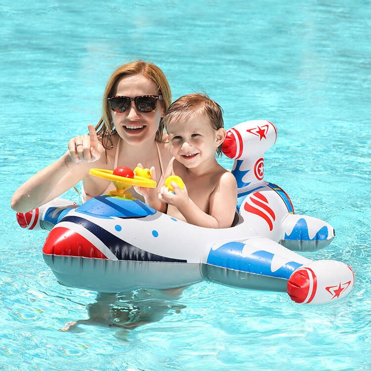 Inflatable Kiddie Pool Floats With Airplane Cartoon Style 1