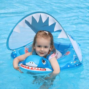 Shark Baby Pool Floats With Shade 1