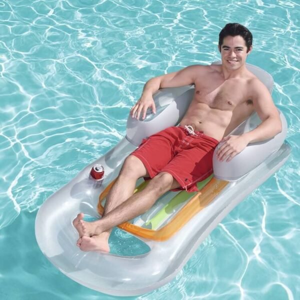 Transparent Comfort Floating Pool Lounge Chair White 2