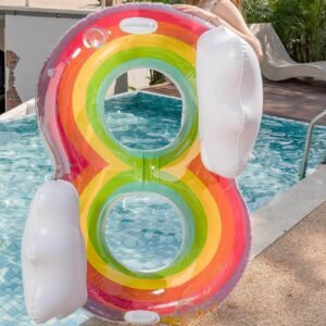 Two Person Rainbow Floating Pool Chair 2