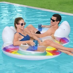 Two Person Rainbow Floating Pool Chair