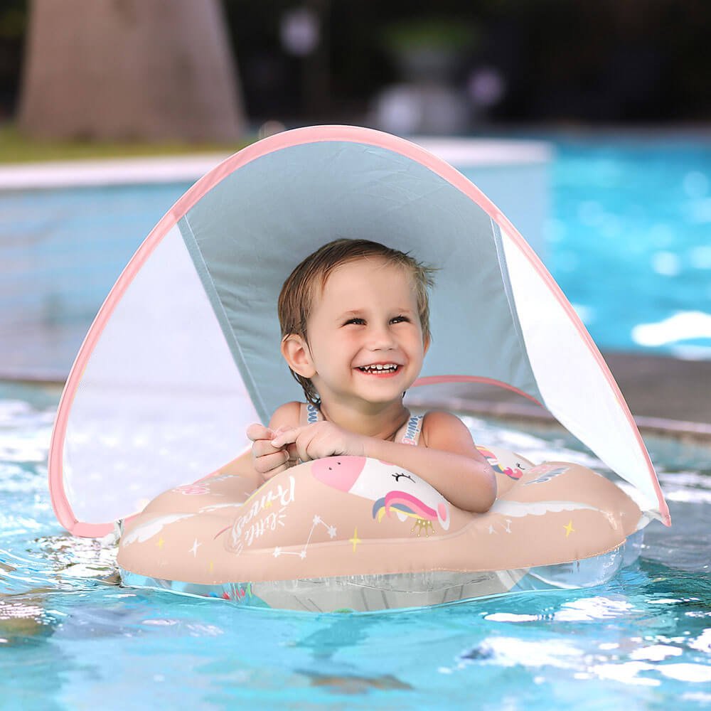 Unicorn Printed Baby Pool Floats With Canopy 2