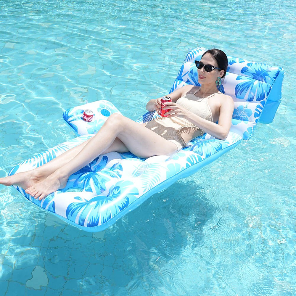 Blue Tropical Pool Floating Lounger 2