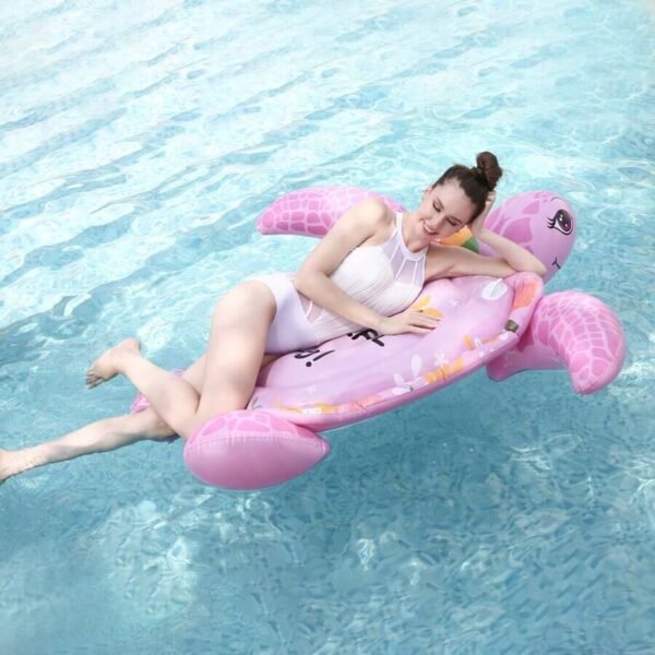 Cute Pink Turtle Pool Float 2