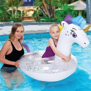 Glitter Rainbow Unicorn Pool Float 2