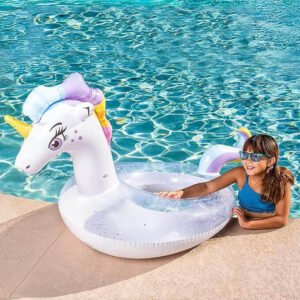 Glitter Rainbow Unicorn Pool Float 3