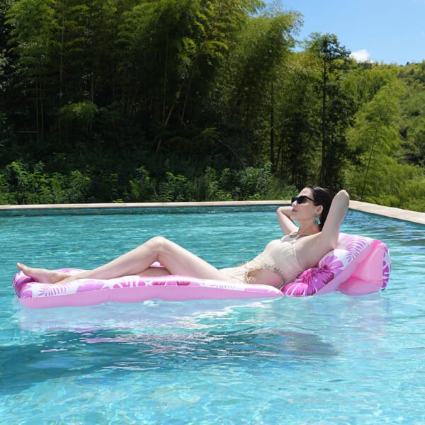 Pink Pool Float Lounge with Cupholders 4