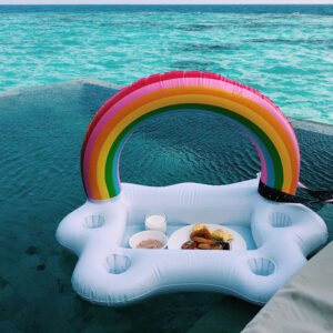 Rainbow Cloud Floating Drink Holder for Pool 2